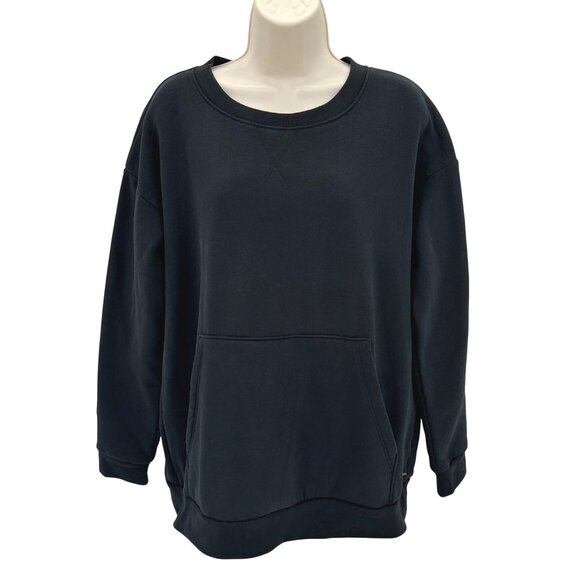 Mondetta Women’s Black Front Pouch Pocket Crewneck Sweatshirt Size  L - Picture 1 of 8